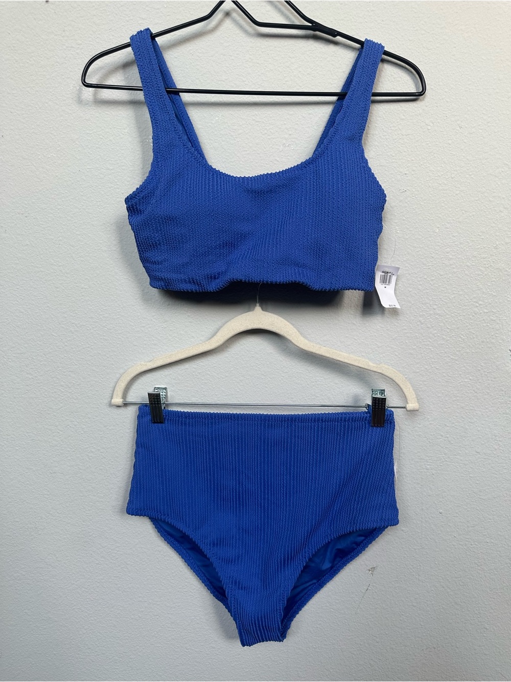 Old Navy Blue Ribbed Two-Piece Swim Set